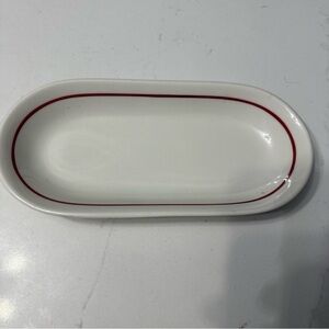 Vintage Syracuse china USA 10 MM striped oval dish bowl 10 x 4.5
